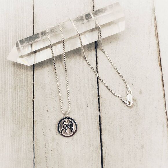 Chinese Zodiac Dog Pendant Necklace Sterling Silver - Picture 1 of 7